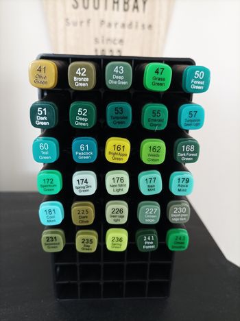 Feutres Twinmarkers tons verts neufs