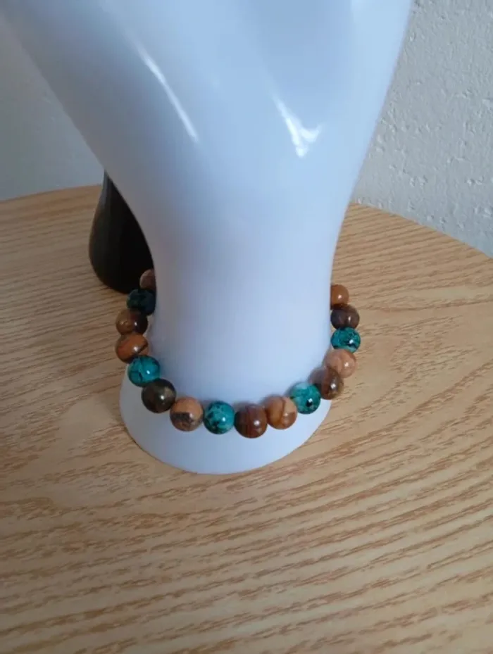 Malachite Bracelet en pierres naturelles constellation zodiaque signe astrologique lion - photo numéro 3