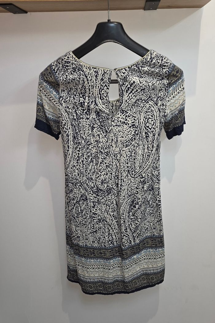It Hippie Robe Courte Viscose Motifs Paisley Bleu Très Bon État Taille S - photo numéro 2