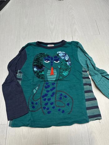 T-shirt vert, sequin, réversible du pareil au même cinq ans