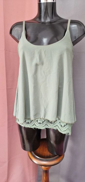 Debardeur voilage vert kaki