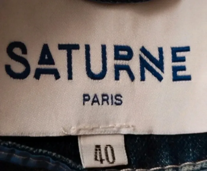 Jolie veste en jean bleu Saturne taille 40 - photo numéro 4