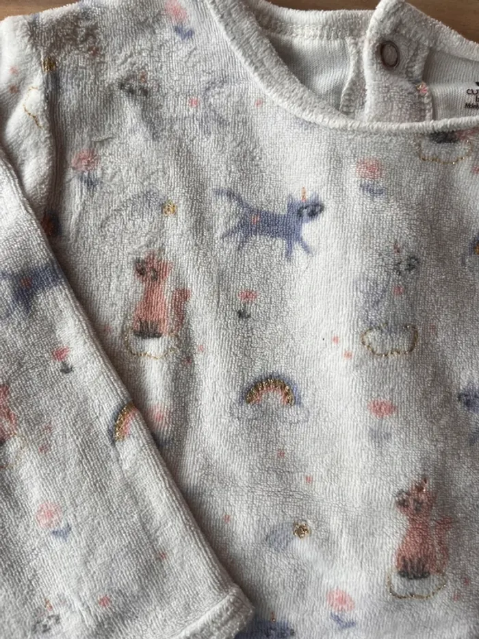 Pyjama chaud velours 18 mois - photo numéro 2