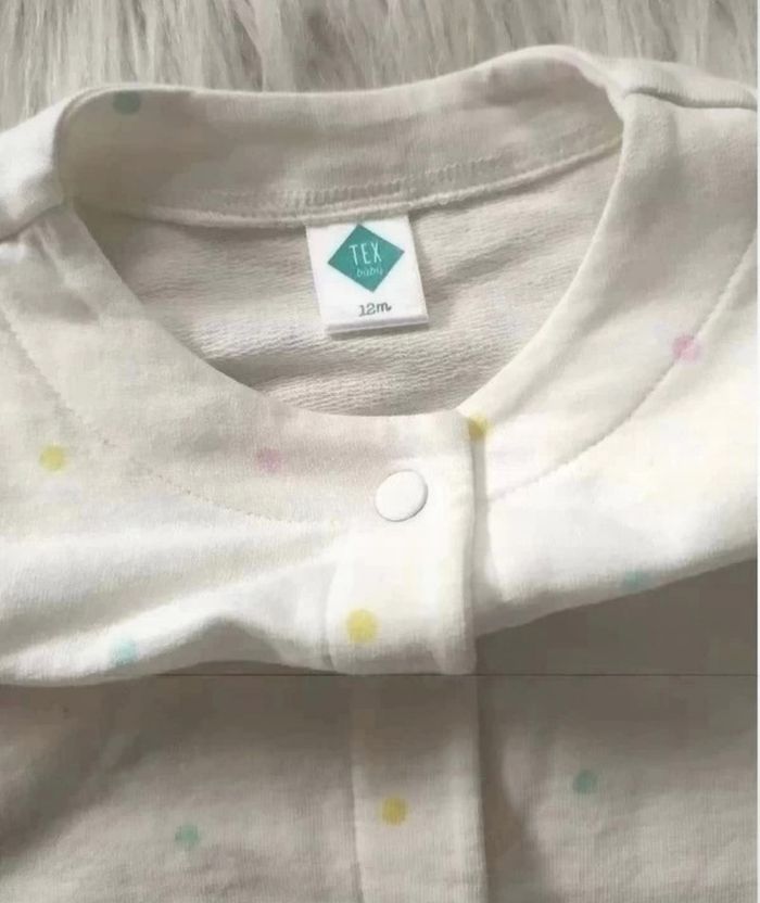 Cardigan gilet sweat en coton bébé fille 12 mois petits pois - photo numéro 3