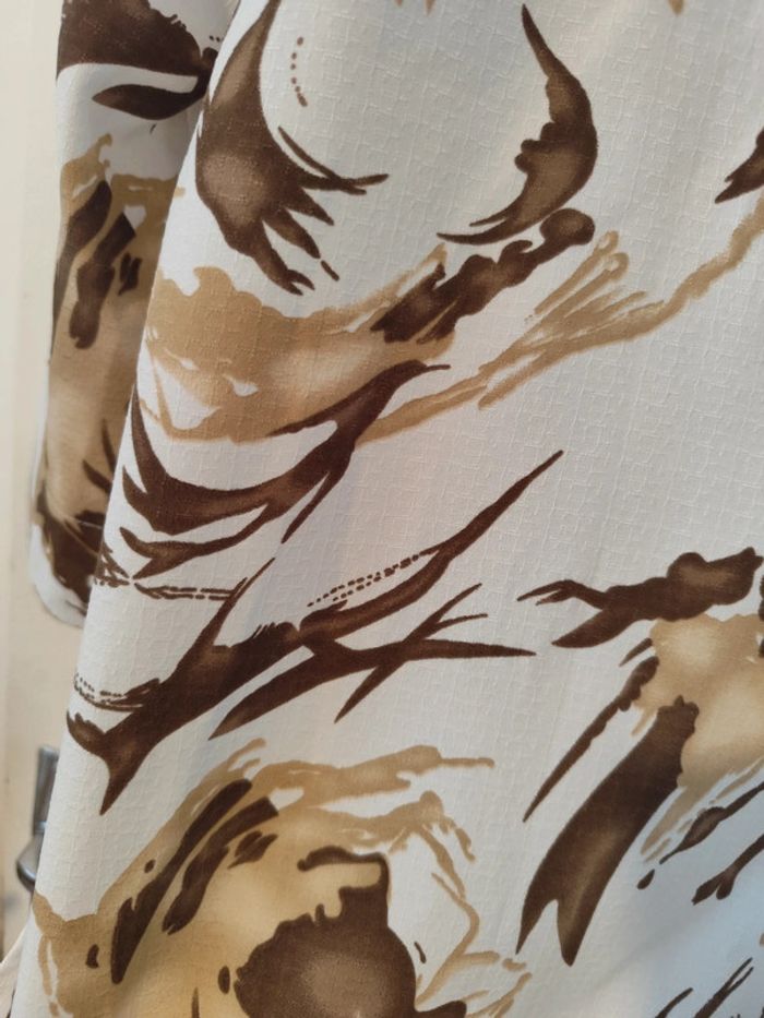 Chemise fluide blanche/beige/marron taille 52 Afibel - photo numéro 7