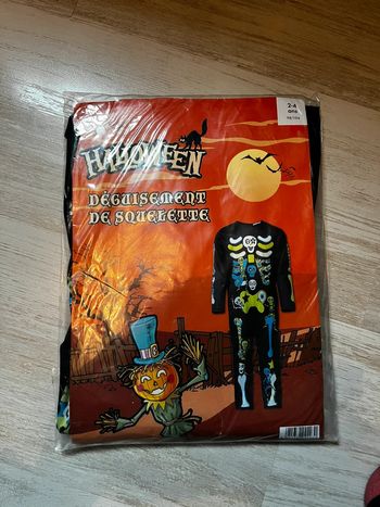 Déguisement d Halloween 2/4 ans squelette