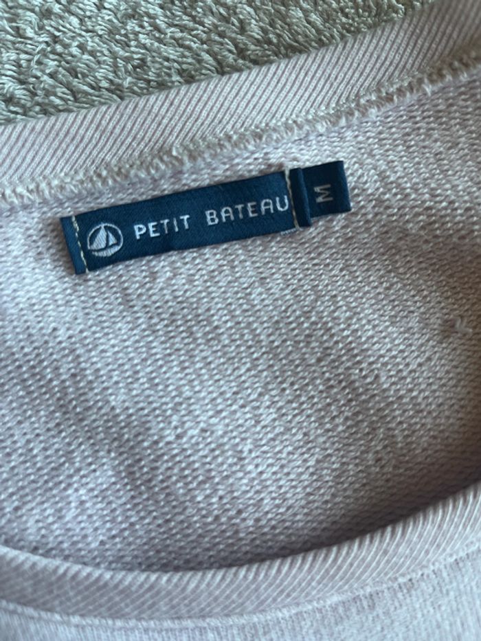 Pull rose très pâle col rond Petit Bateau taille M - photo numéro 4
