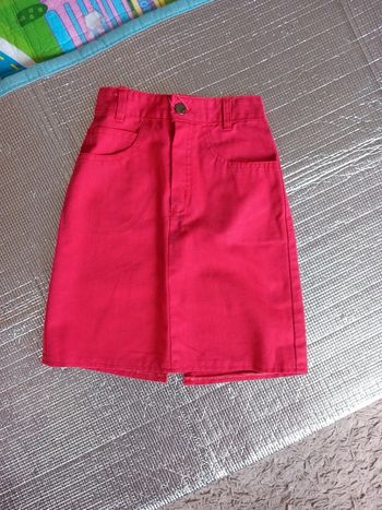 Jupe coton 6ans framboise