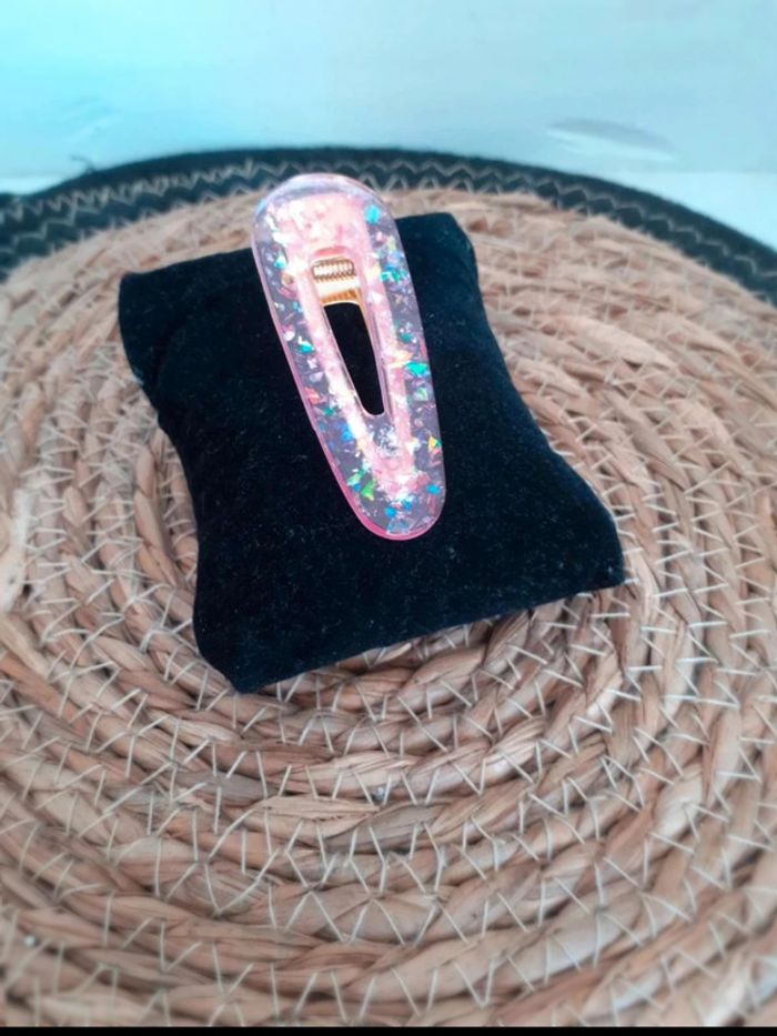 Barrette cheveux rose pailletée n°18