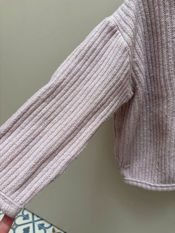 Gilet rose boutons fleurs taille 3-4 ans - photo numéro 2