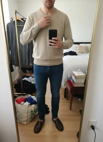 Pull col V Marco Serussi M fine maille