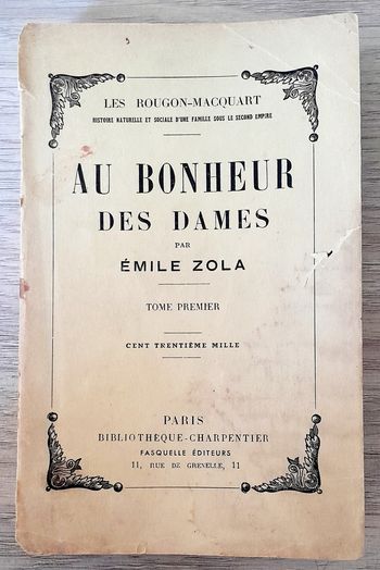 au bonheur des dames par emile zola tome premier