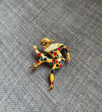 Broche bijoux arlequin Cascio - made in Italie - très bon état