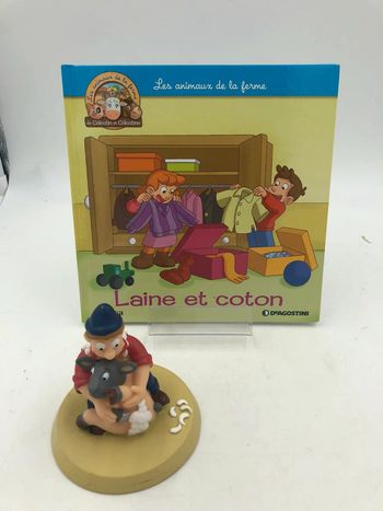 Livre + figurine Altaya les animaux de la ferme N•59 laine et coton