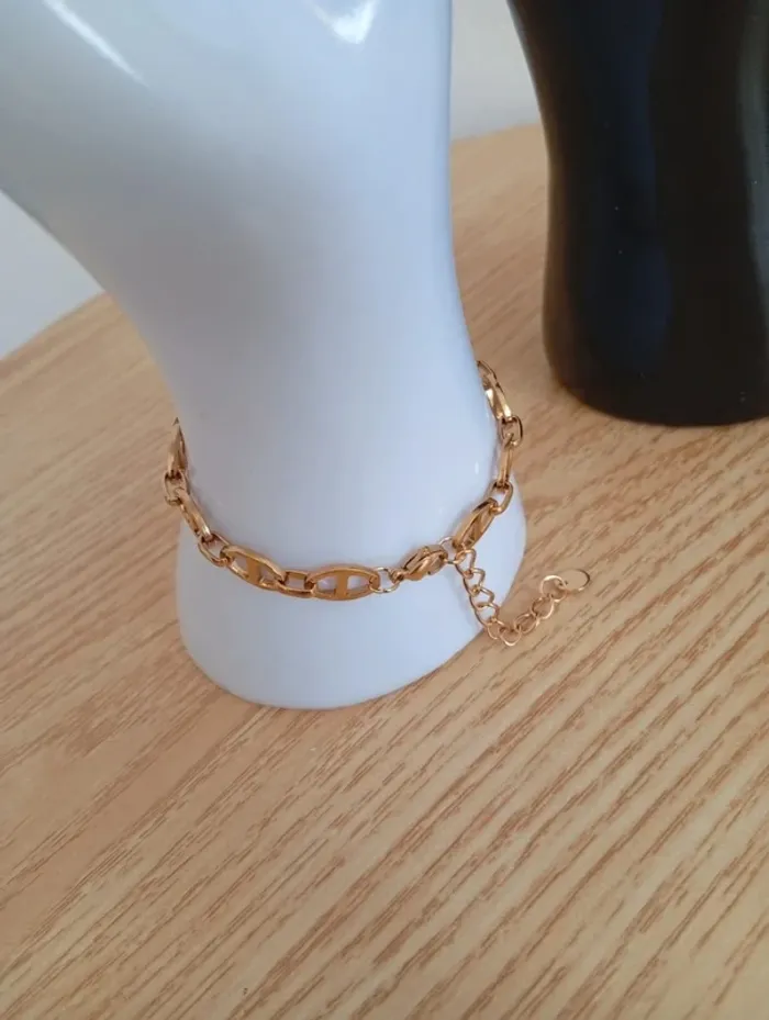 Solde 💝 Bracelet double chaine d'ancre enchaînée en acier inoxydable idée cadeau femme - photo numéro 4