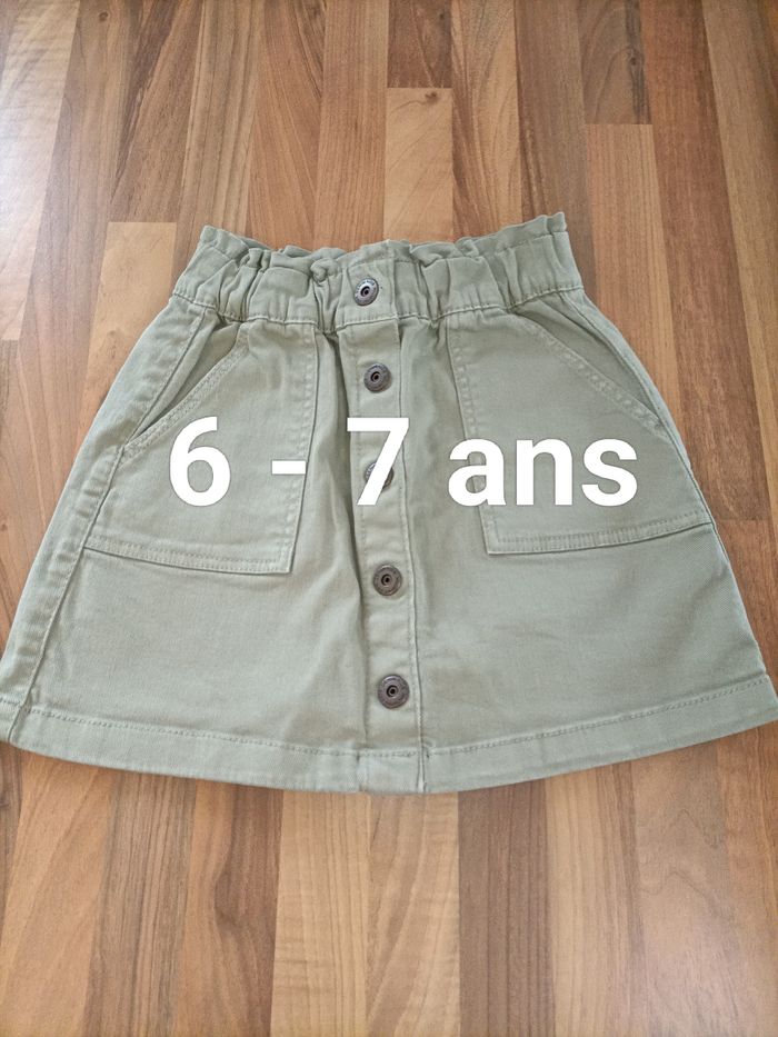 Jupe jean kaki 6-7 ans Tex