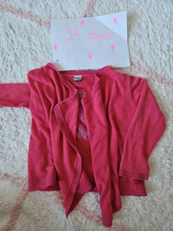 gilet pour fille marque tape à l'oeil tao 2 ans couleur rose