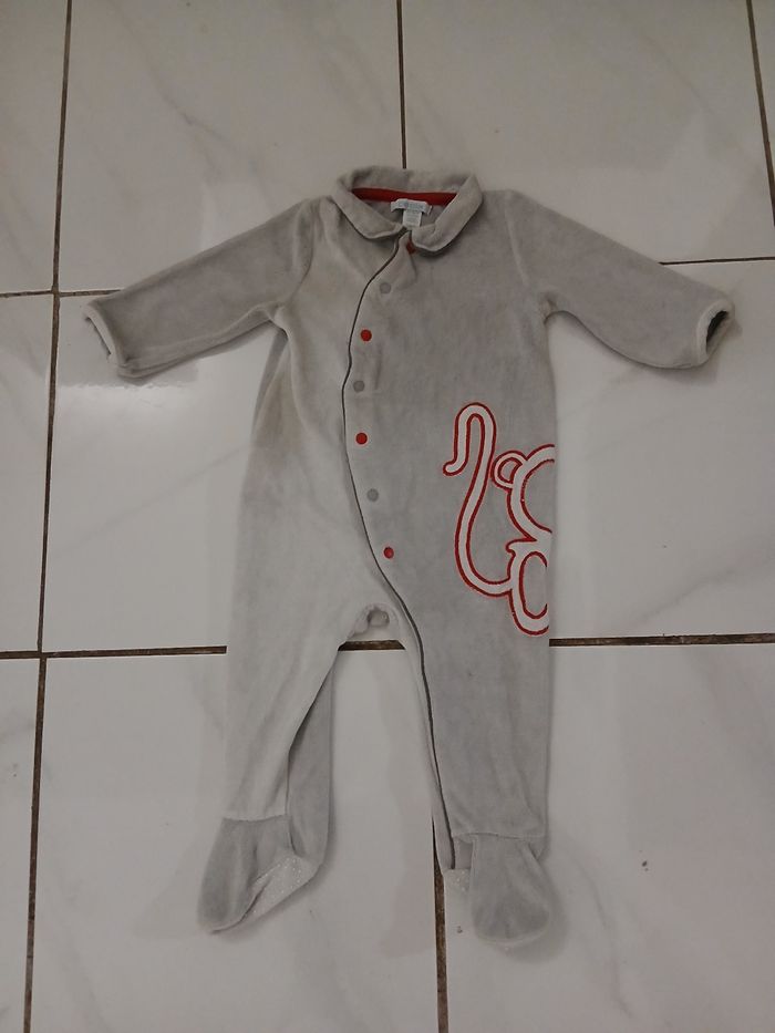 Pyjama 1 piece garcon en coton taille 12 mois marque obabi - photo numéro 4