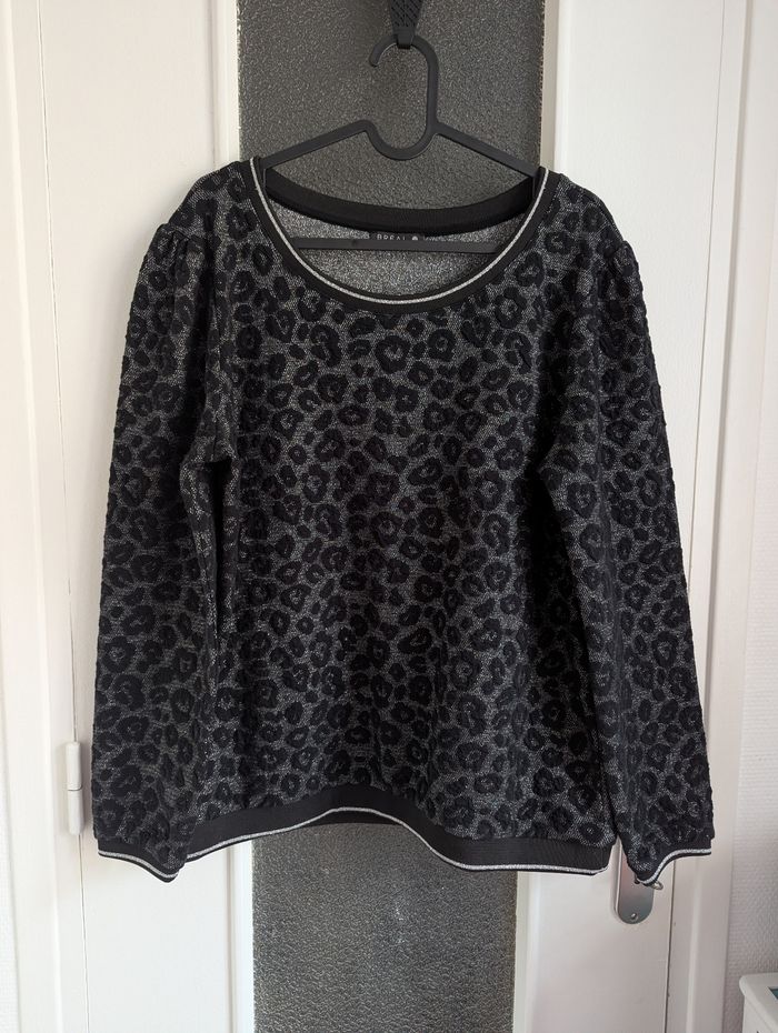 Pull léopard gris et noir bréal taille L