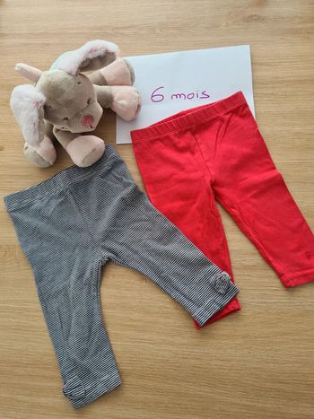 Lot 2 pantalons legging bébé fille