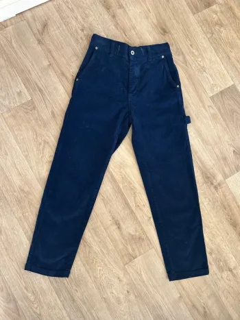 Please pantalon,chino en velours, côtelé bleu femme, taille xs/34/36