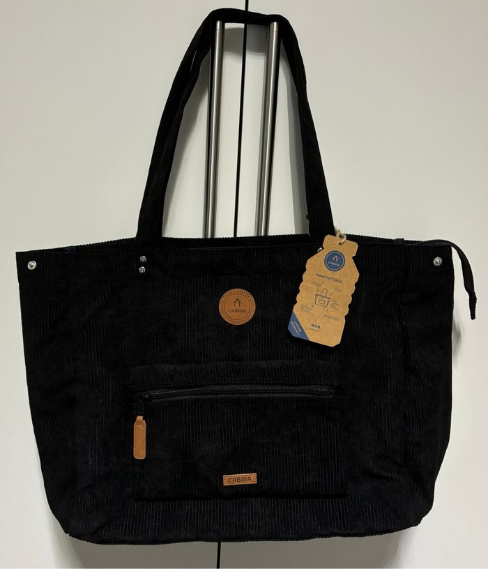 Tote bag sac cabas Cabaïa Brighton velours noir