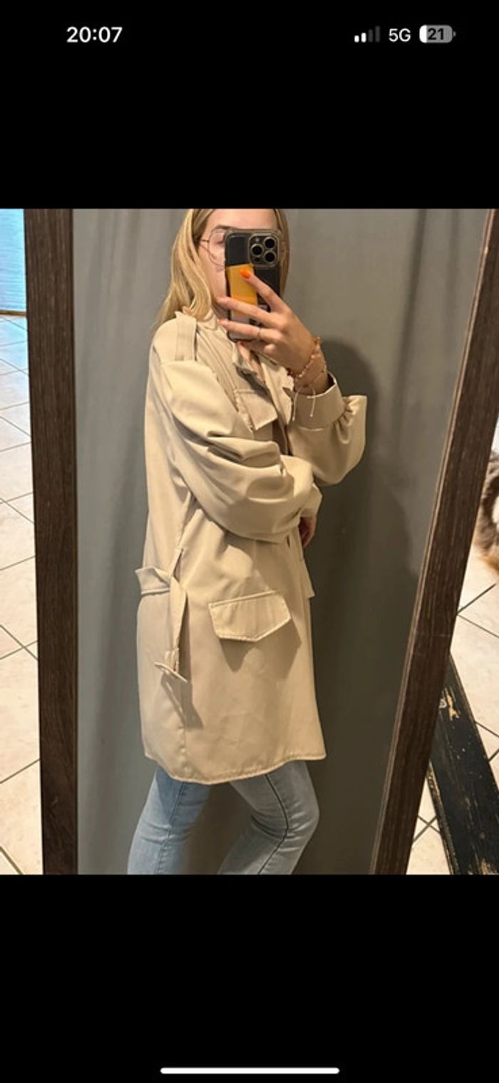 Trench long crème - photo numéro 3