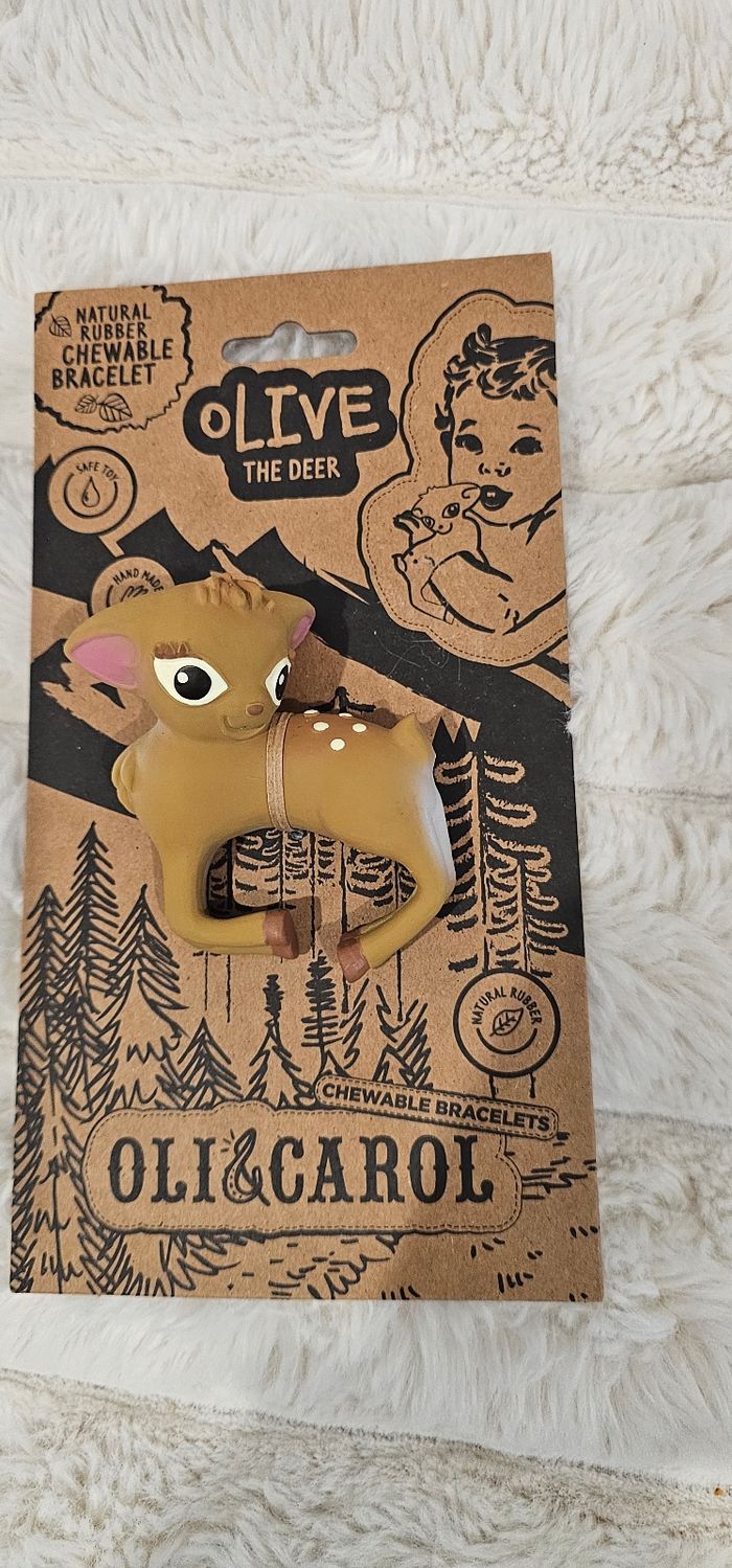 Bracelet de dentition et jouet de bain Olive la biche Neuf