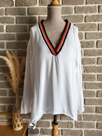 Blouse fluide blanche Zara - sportswear vintage