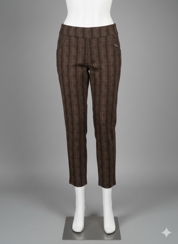 pantalon à carreaux marron Taille M -L taille élastiquée