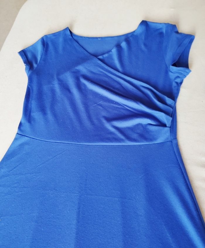 Robe coton midi bleu marine, taille 38 - photo numéro 2