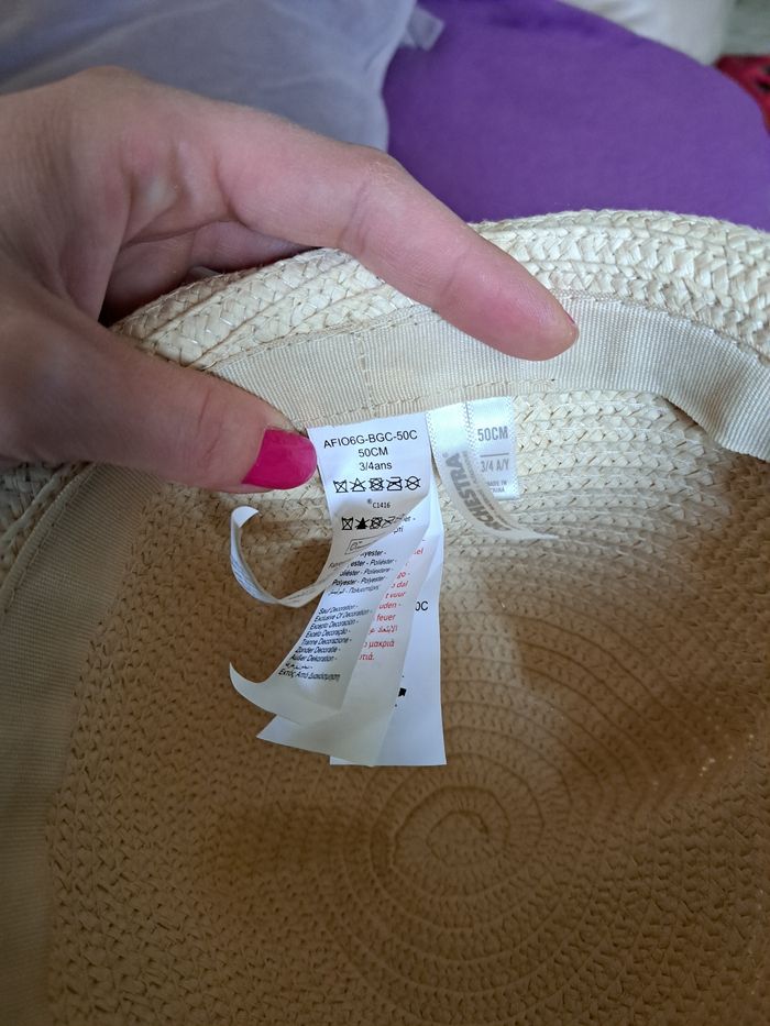 Chapeau en paille 3 ans - photo numéro 3
