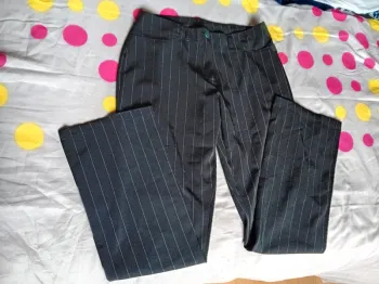 Pantalon rayé noir et blanc T36