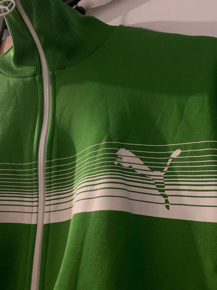 Veste survêtement verte Puma - photo numéro 4