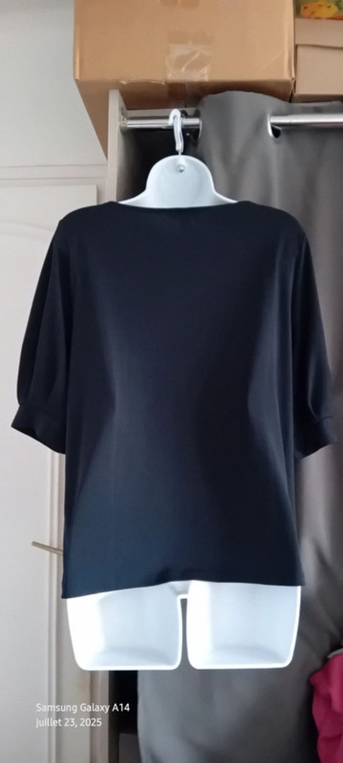 Haut fluide oversize col rond marine femme L h&m - photo numéro 2