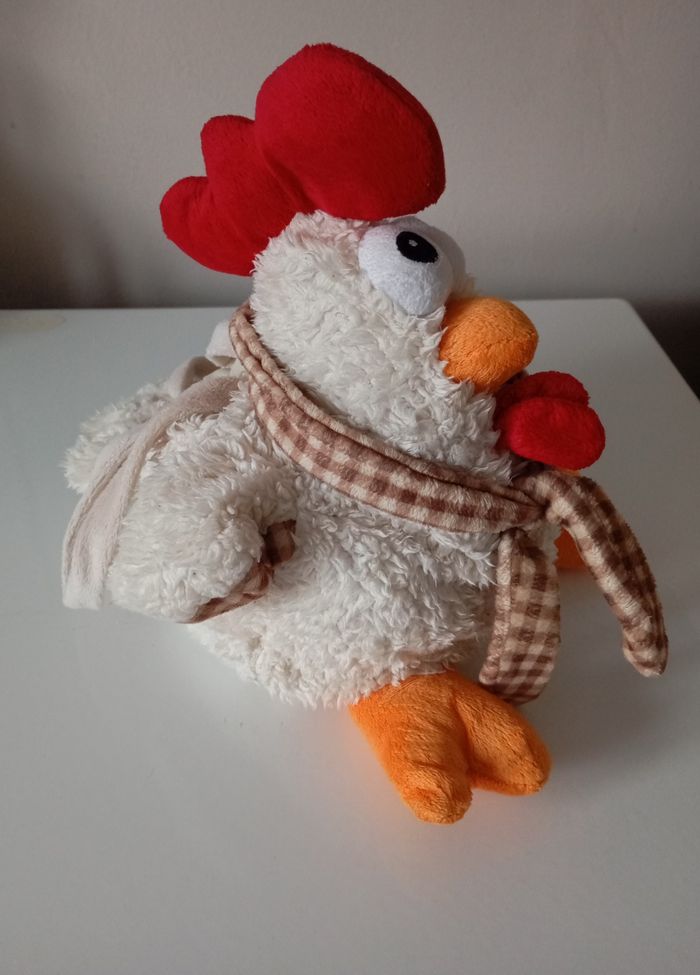 Peluche  poule  cocotte coq .  Sac avec anses . Très bon état - photo numéro 3