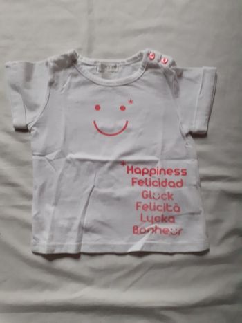 Tee-shirt blanc motif smile