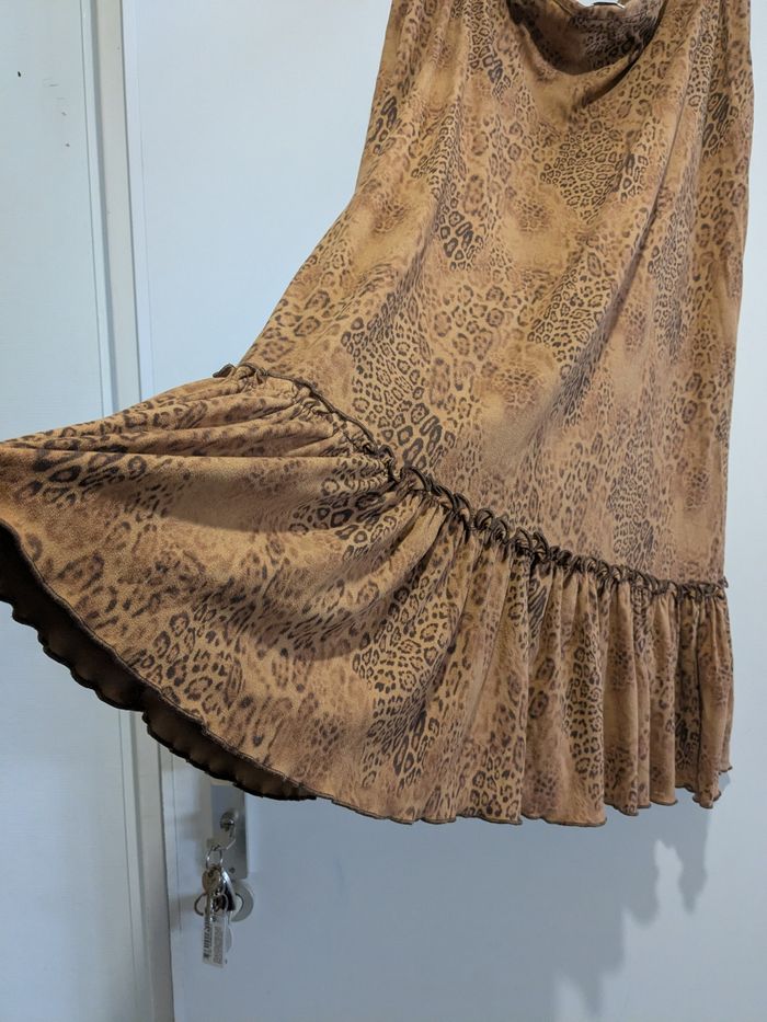 Belle jupe vintage Canda léopard Camel. Taille 50 - photo numéro 3