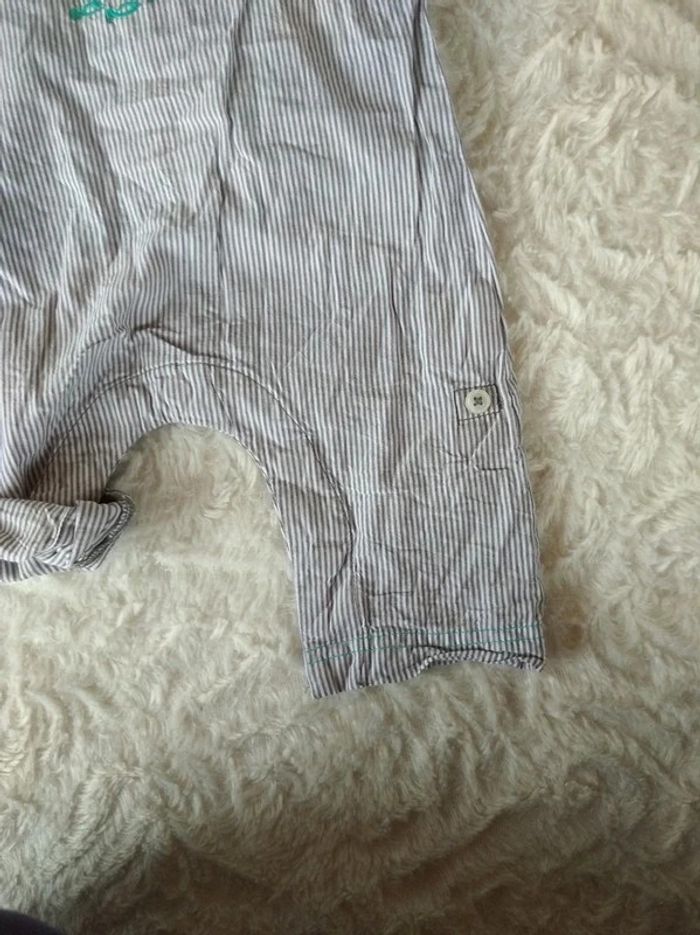 Ensemble (salopette (tee shirt) Garçon 6 mois Poisson Sous marin Tissaia 100% coton - photo numéro 7