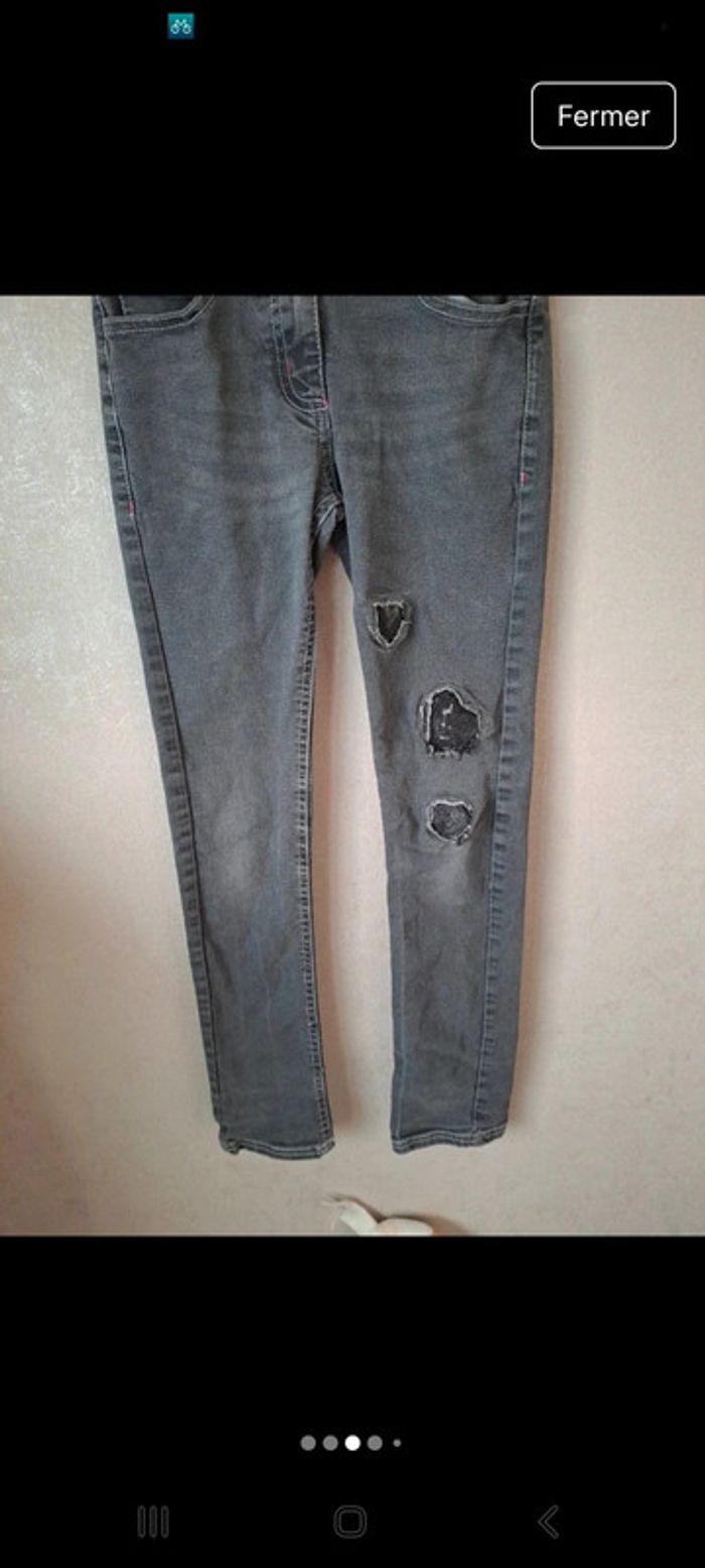 Joli jean slim gris taille 10 ans Lee Cooper - photo numéro 3