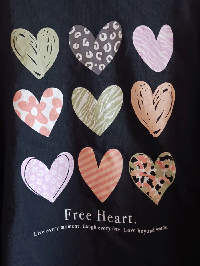 Pull noir Free Heart Stradivarius Taille L40 - photo numéro 2