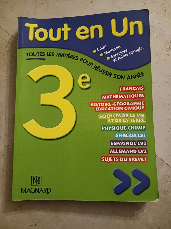 livre tout en un 3 ° Magnard