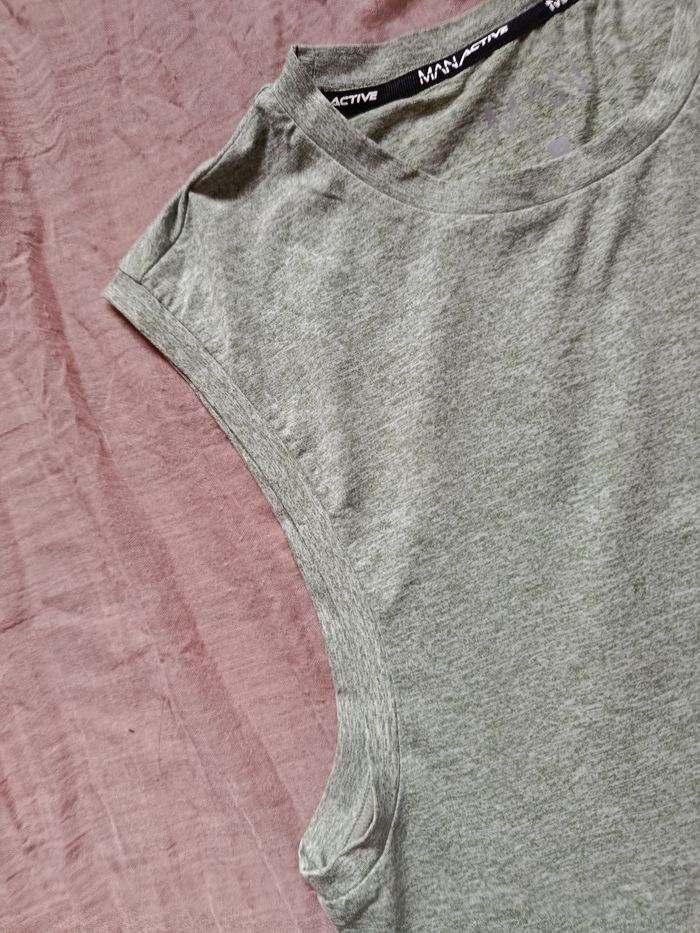 Débardeur homme vert Man active en M - photo numéro 3