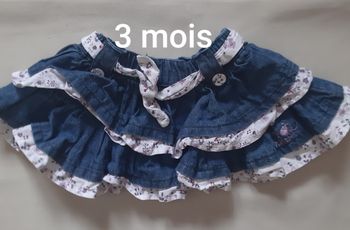 jupe en jean à volants - Petit Kimbaloo - 3 mois