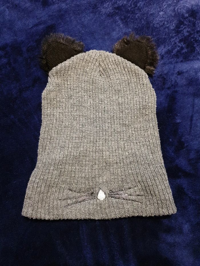 Bonnet gris chat - photo numéro 3