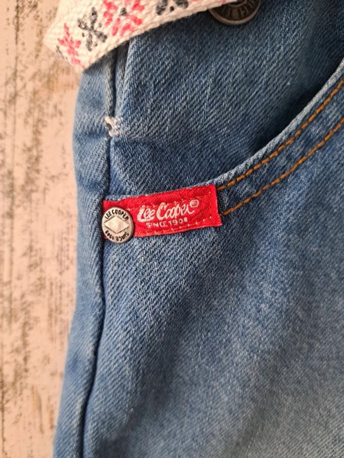 Short salopette jean brodé - photo numéro 5