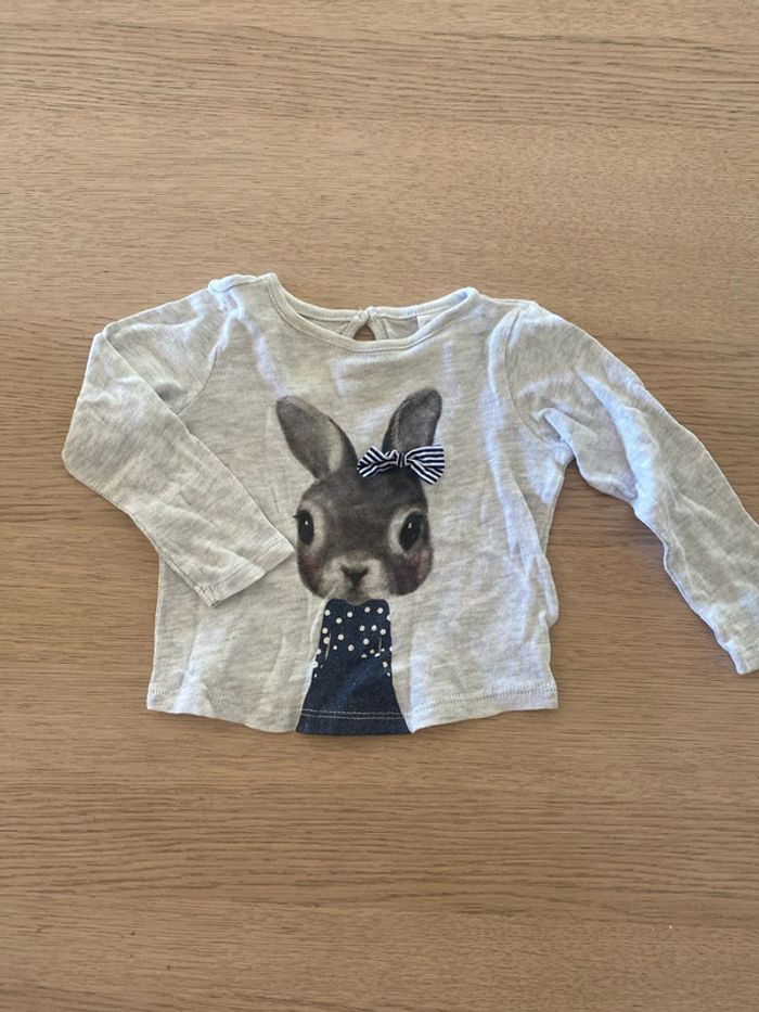 T shirt lapin H&M 4/6mois 68cm