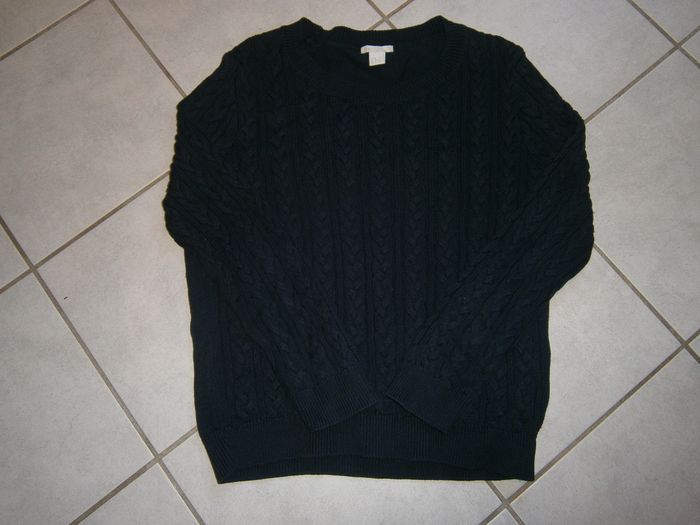 Pull ML torsadé marine H&M Taille 38/M