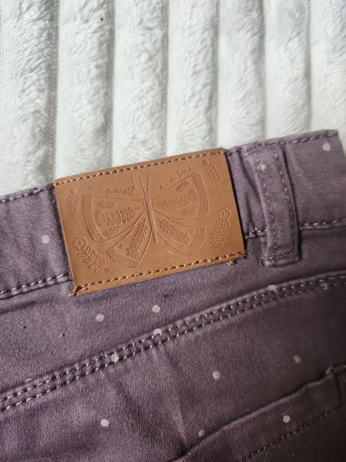 Pantalon fille 14 ans – DPAM – marron à pois – taille réglable - photo numéro 7