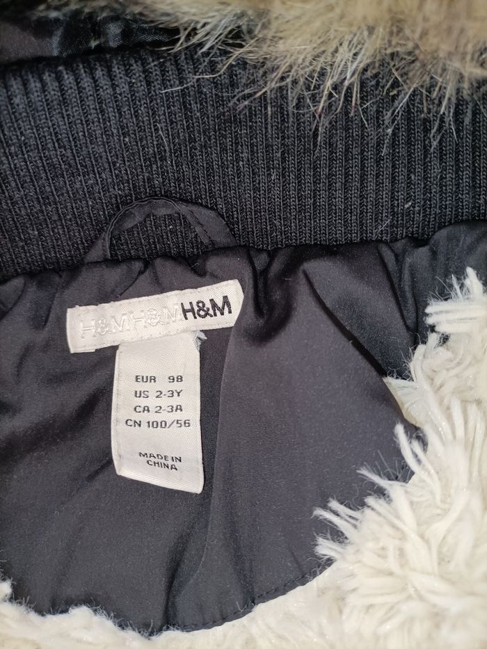 Manteau chaud noir fourré 2-3 ans H&M - photo numéro 6